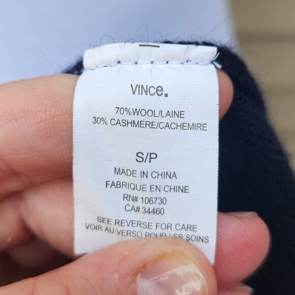 Vince Multicolor Color-Block Sweater Wool Cashmere Drop-Shoulder Blue Gray Black - Picture 14 of 15